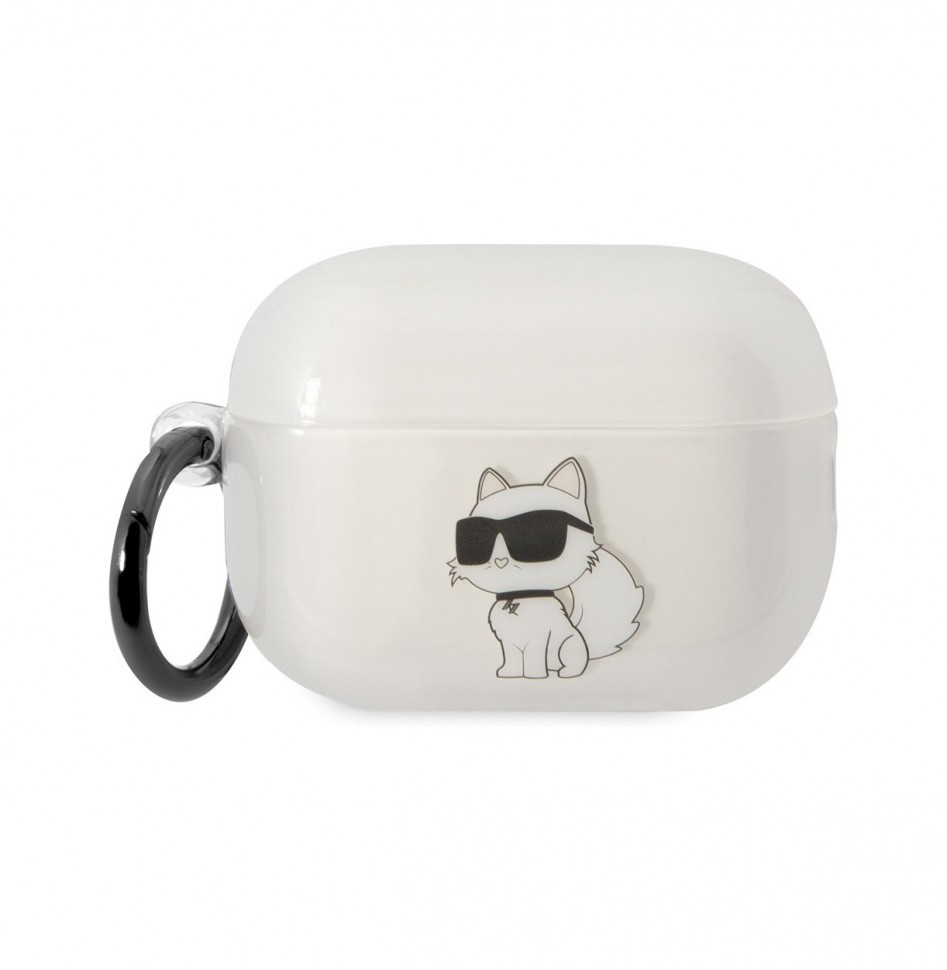 Чехол с карабином Karl Lagerfeld TPU NFT Choupette для AirPods Pro 2, Прозрачный