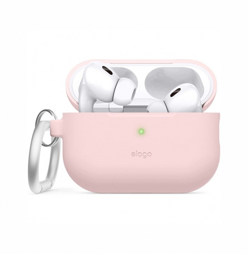 

Чехол с карабином Elago Silicone Hang case для AirPods Pro 2, Светло-розовый, Silicone Hang case