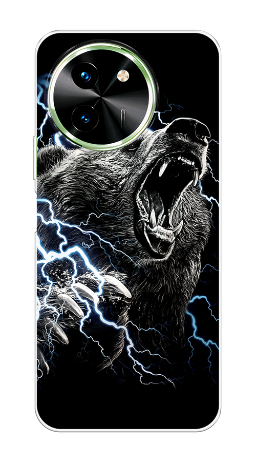 

Чехол на Vivo T3x/Y38 5G "Гроза и медведь", Черный;серый;серебристый, 2610650-1