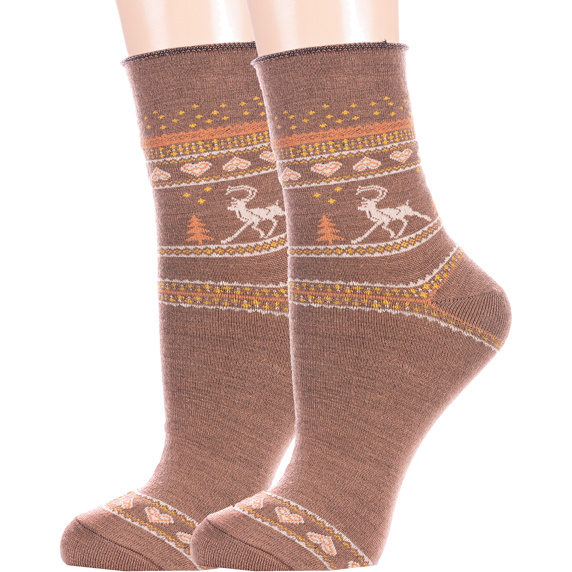 Комплект носков женских Красная Ветка 2-С-496 коричневых 23-25, 2 шт.