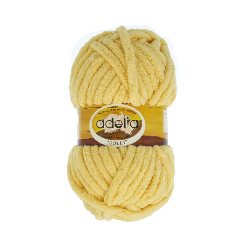 

Пряжа Adelia Dolly, 5 шт. по 100 г. набор, 100% полиэстер, 40 м №03 св.желтый, "DOLLY"