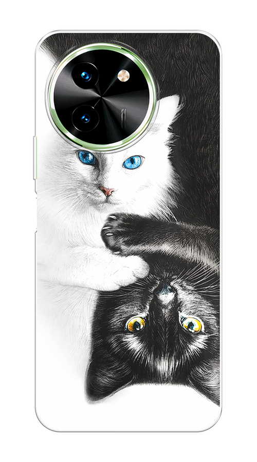 

Чехол на Vivo T3x/Y38 5G "Коты Инь-Янь", Черный;белый;голубой, 2610650-1