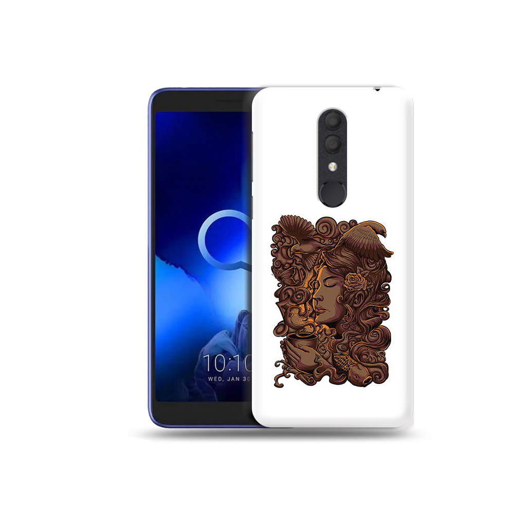 

Чехол MyPads Tocco для Alcatel 1X девушка с длинными волосами абстракция, Прозрачный, Tocco
