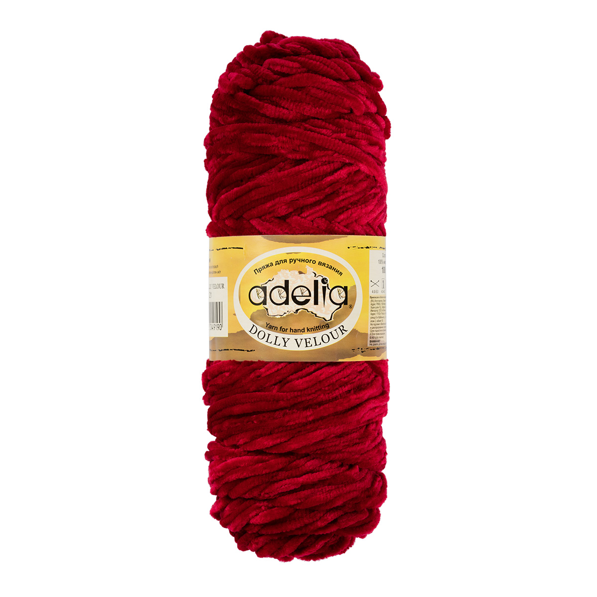 

Пряжа Adelia Dolly Velour 5 шт. по 100 г. 100% микрополиэстер 93 м №21 красный, DOLLY VELOUR