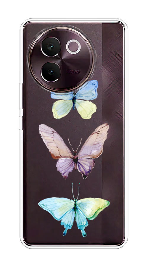

Чехол на Vivo V30e "Акварельные бабочки", Бирюзовый;розовый, 2610550-1