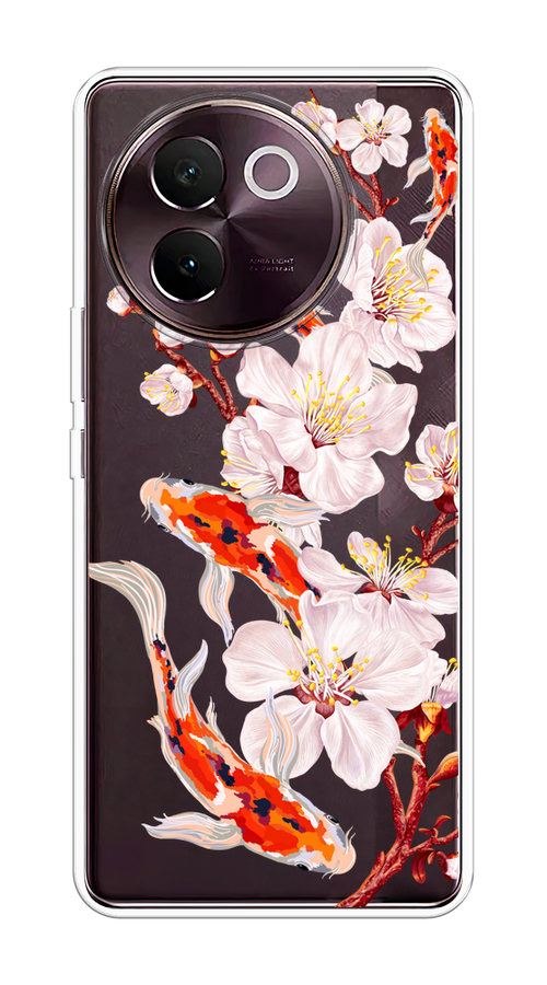 

Чехол на Vivo V30e "Карпы и сакура", Оранжевый;розовый;бежевый;прозрачный, 2610550-1