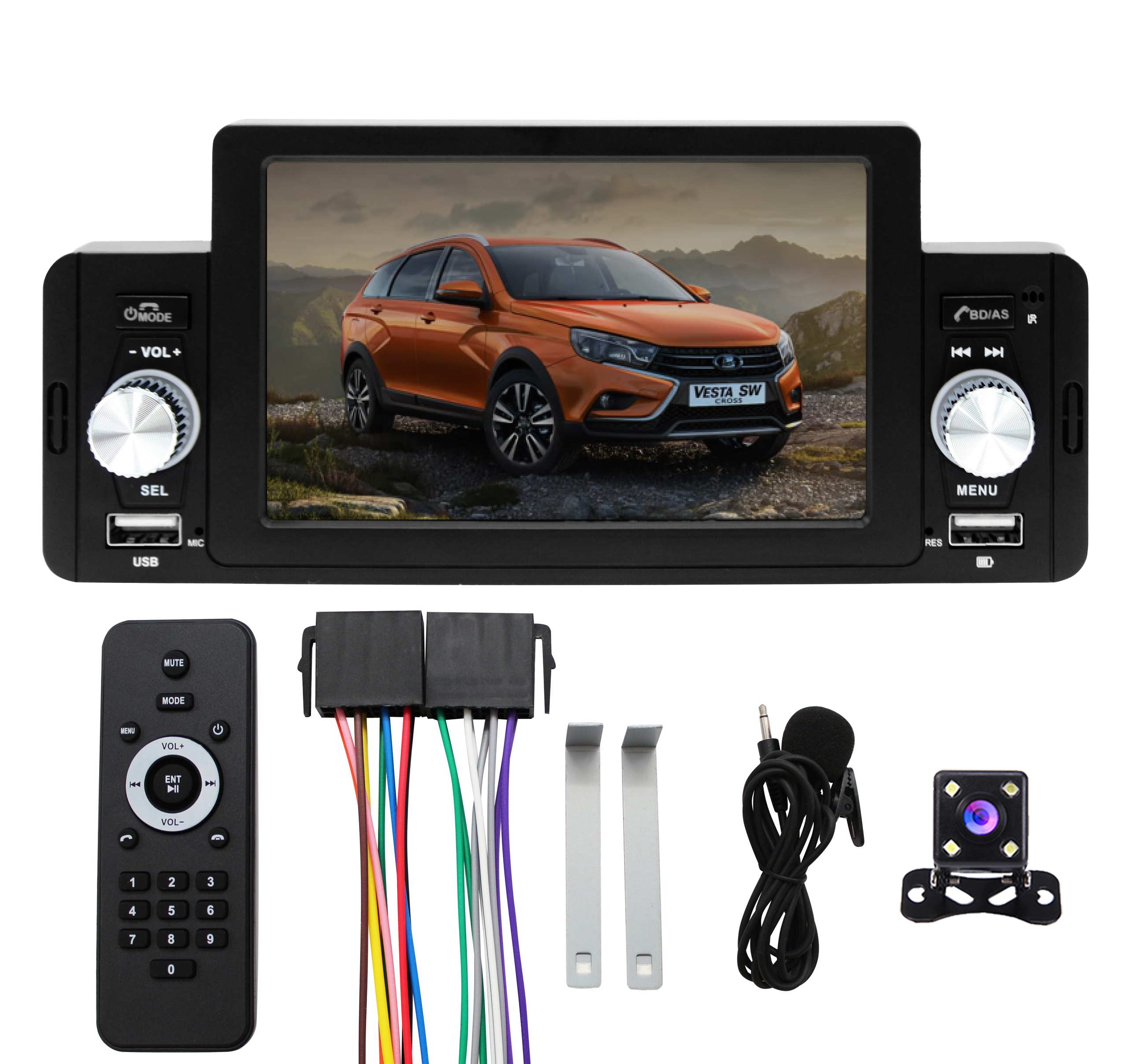 Автомагнитола 1din Dolmax 5W-Carplay-1D (сенсорный экран, микрофон, CarPlay, Bluetooth)