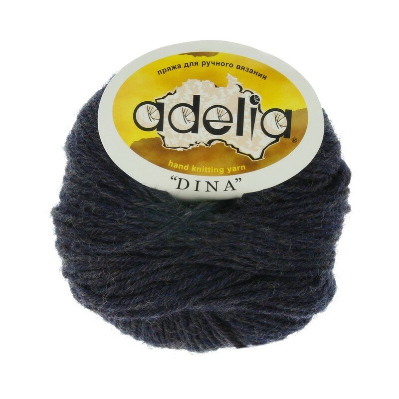 

Пряжа Adelia Dina 100% шерсть №08 синий - 10 мотков по 50 г, DINA