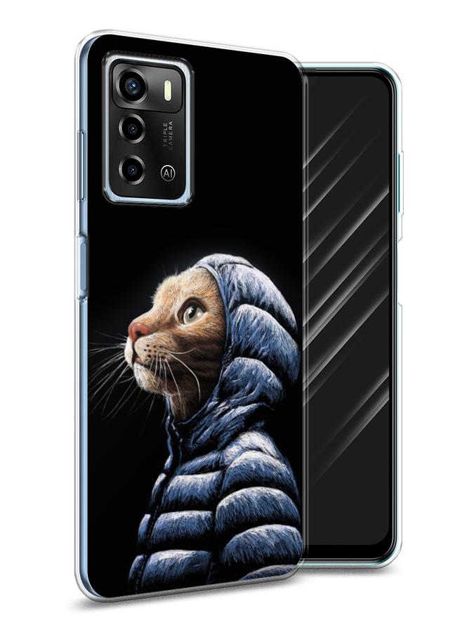 

Чехол Awog на ZTE Blade V40 Vita / ЗТЕ Блэйд V40 Vita "Кот в капюшоне", Разноцветный, 135650-2