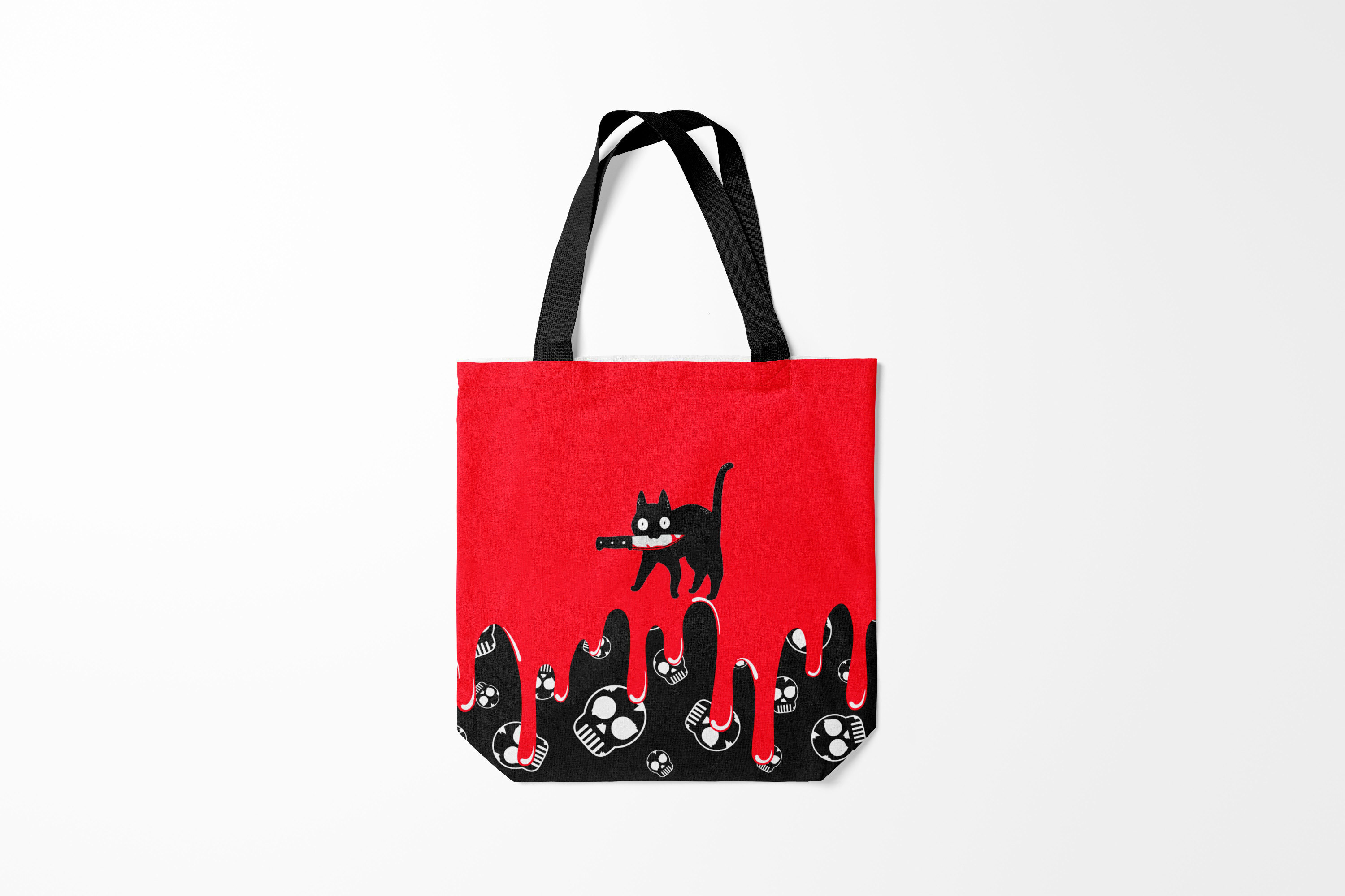 

Сумка шoппер унисекс Burnettie Хэллоуин WHAT CAT, красный, Хэллоуин WHAT CAT