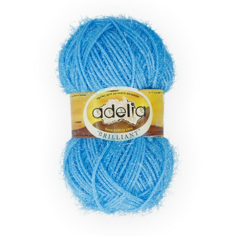 

Пряжа Adelia Brilliant 100% полиэстер №40 яр.голубой - 10 мотков по 50 г, BRILLIANT