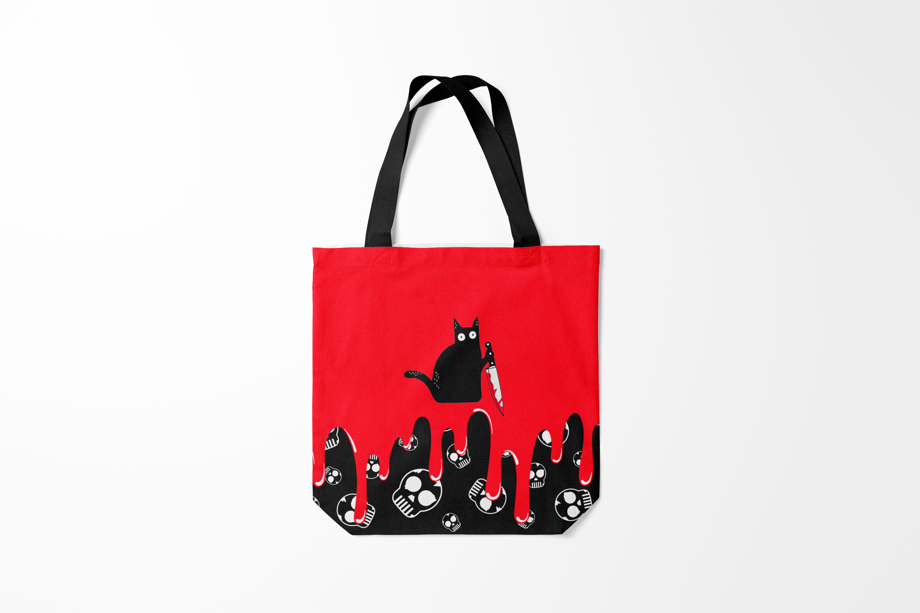 

Сумка шoппер унисекс Burnettie Хэллоуин WHAT CAT, красный, Хэллоуин WHAT CAT
