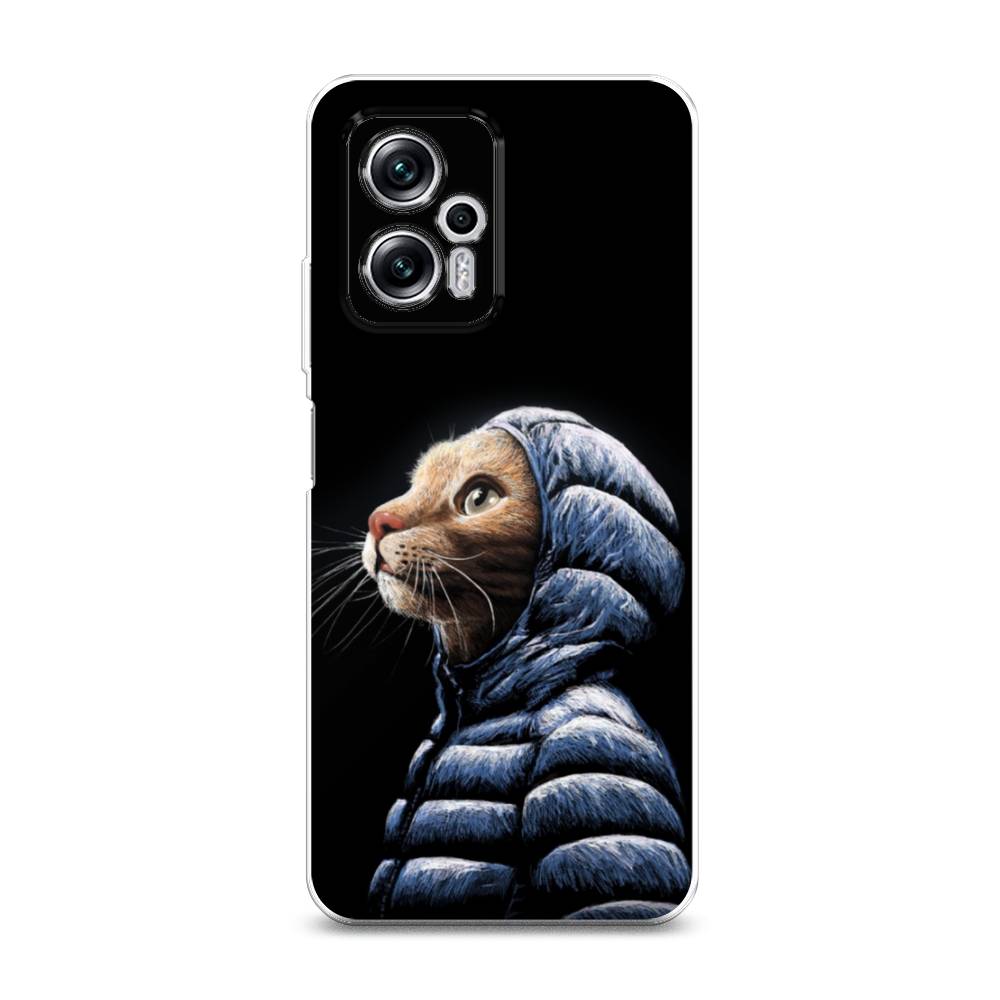 фото Силиконовый чехол "кот в капюшоне" на xiaomi redmi note 11t pro awog