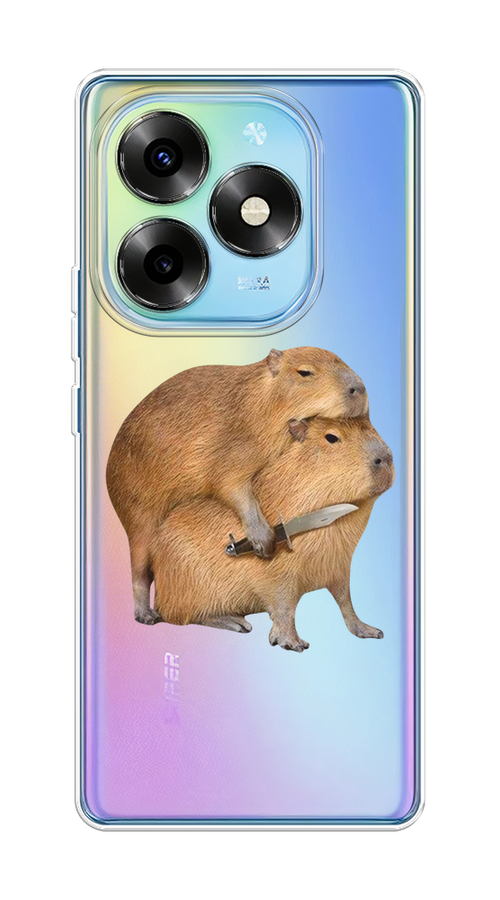 

Чехол на Itel S23+ "Капибара с ножом", Бежевый, 3201550-1