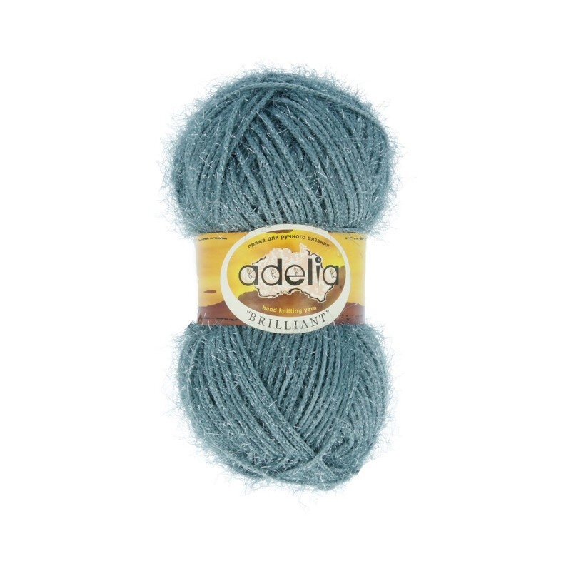 

Пряжа Adelia Brilliant 100% полиэстер №15 серо-голубой - 10 мотков по 50 г, BRILLIANT