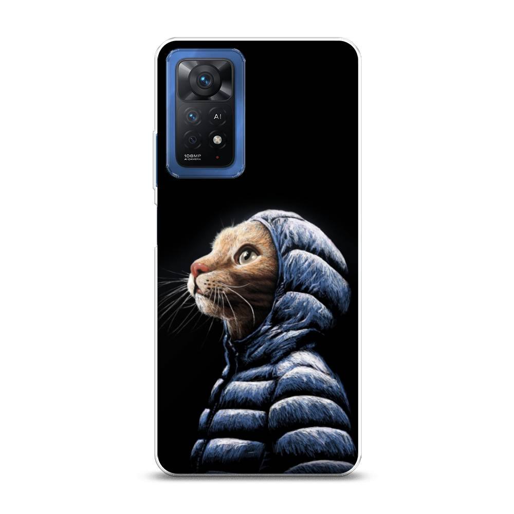 фото Силиконовый чехол "кот в капюшоне" на xiaomi redmi note 11 pro awog