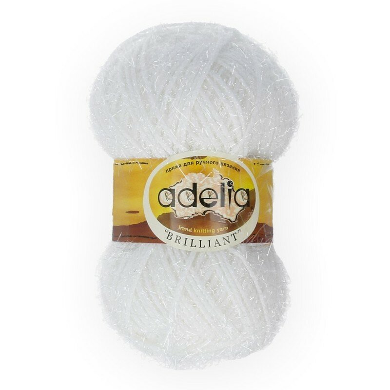 

Пряжа Adelia Brilliant 100% полиэстер №01 БЕЛЫЙ - 10 мотков по 50 г, "BRILLIANT"