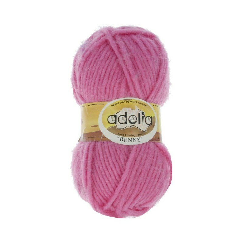 

Пряжа Adelia Benny 100% шерсть №785 розовый - 5 мотков по 100 г, BENNY