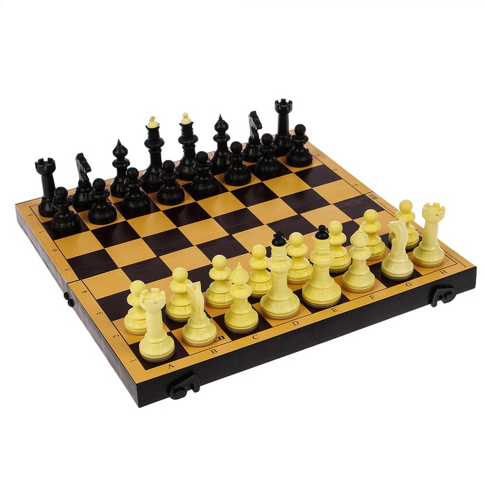 фото Настольная игра 2в1 семейная: шахматы, шашки, доска пластик 30х30 см nobrand