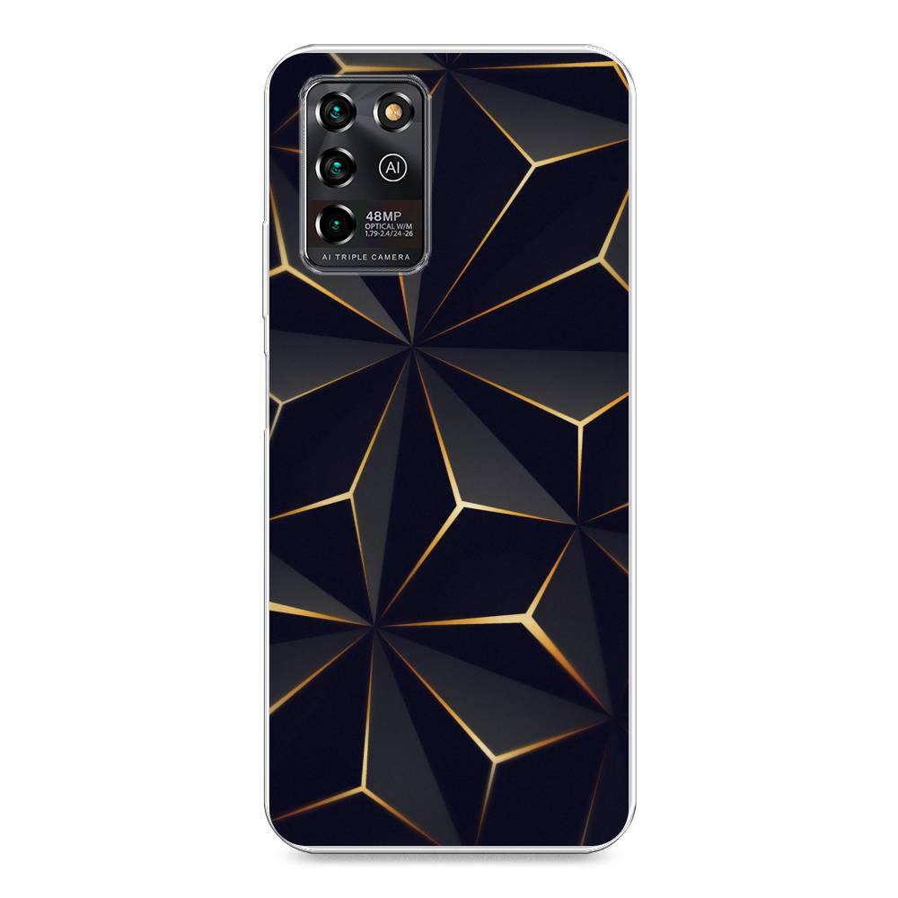 

Чехол для ZTE Blade V30 Vita "Черные полигоны", Золотистый;черный, 135050-3