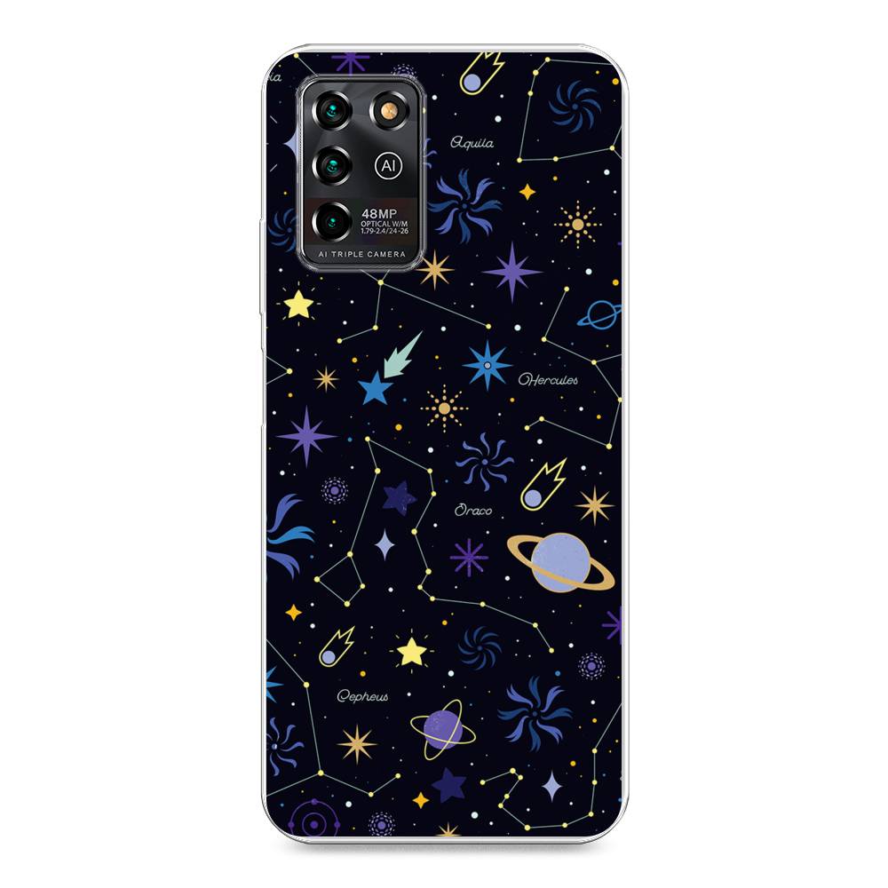 

Чехол для ZTE Blade V30 Vita "Цветной космос", Желтый, 135050-2