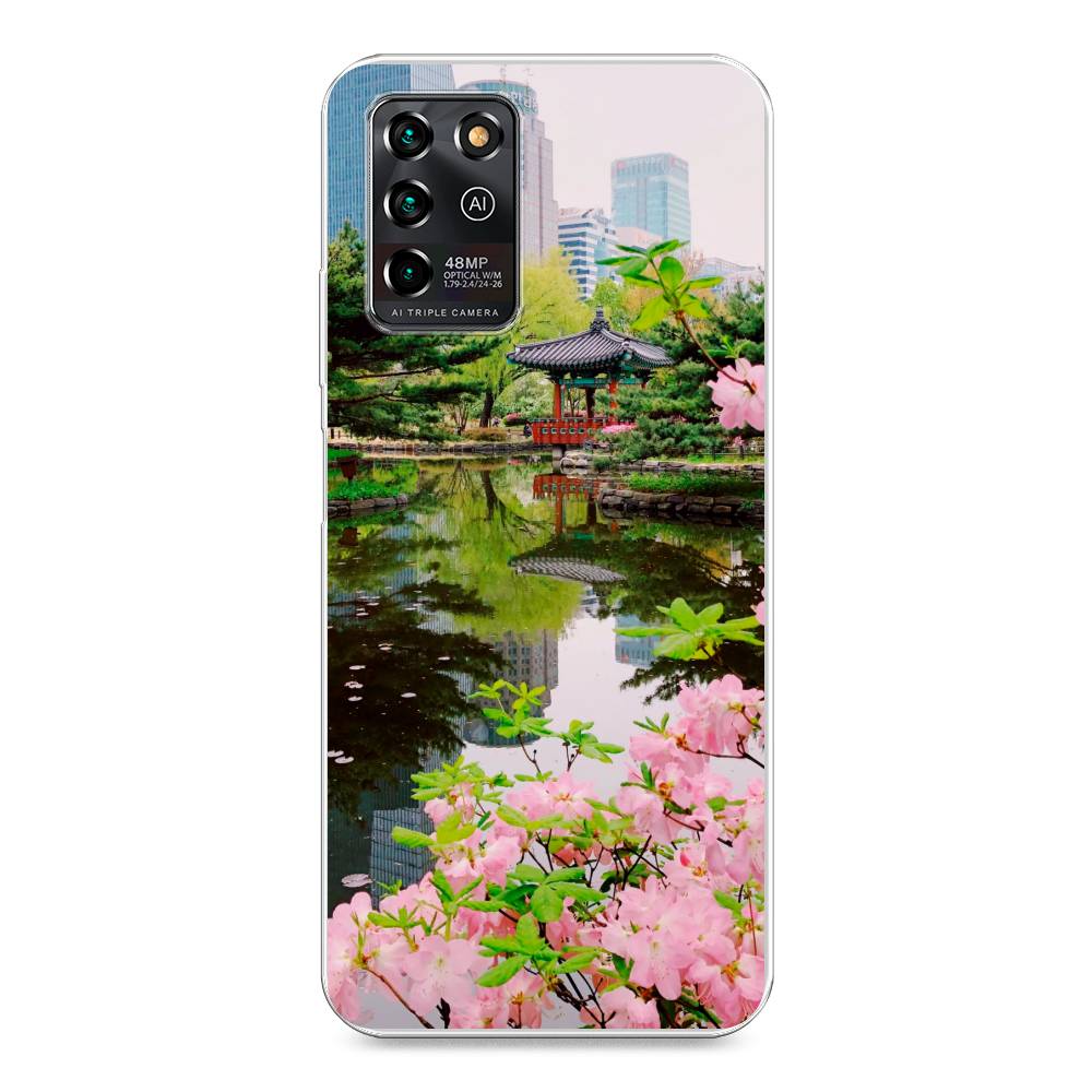 

Чехол для ZTE Blade V30 Vita "Сакура возле озера", Зеленый;розовый;голубой, 135050-2