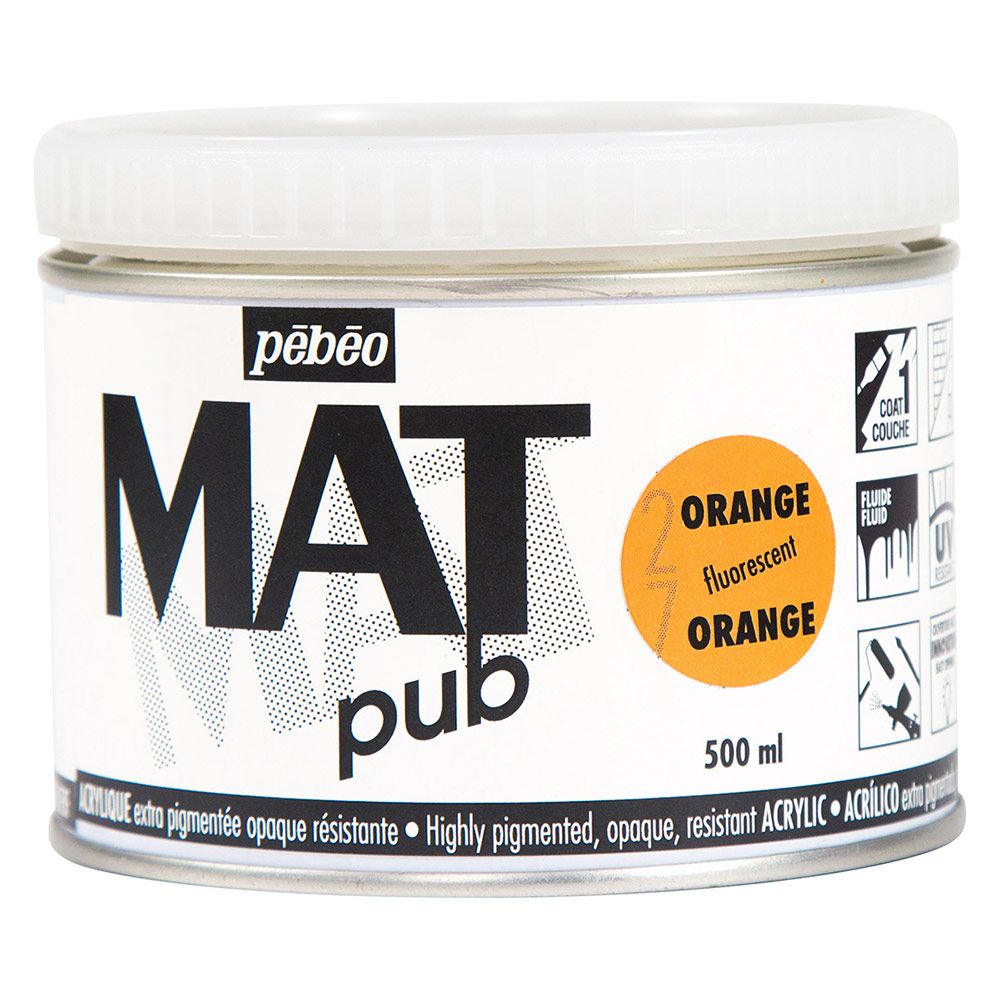 

Акриловая краска Pebeo Mat Pub, №3, экстра матовая, Оранжевая флуоресцентная, 500 мл, Оранжевый, "Mat Pub", №3, экстра матовая, Оранжевая флуоресцентная, 500 мл