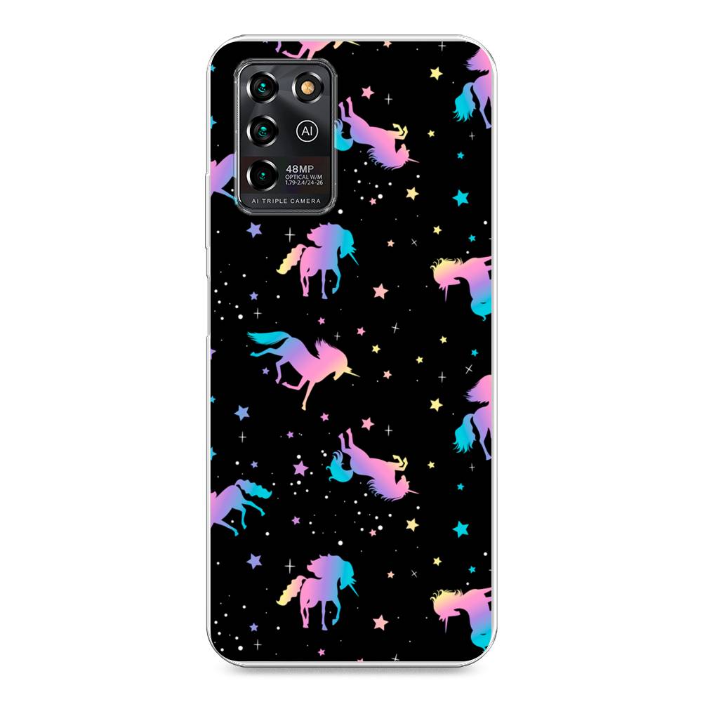 

Чехол для ZTE Blade V30 Vita "Единороги градиент", Черный;розовый;голубой, 135050-1