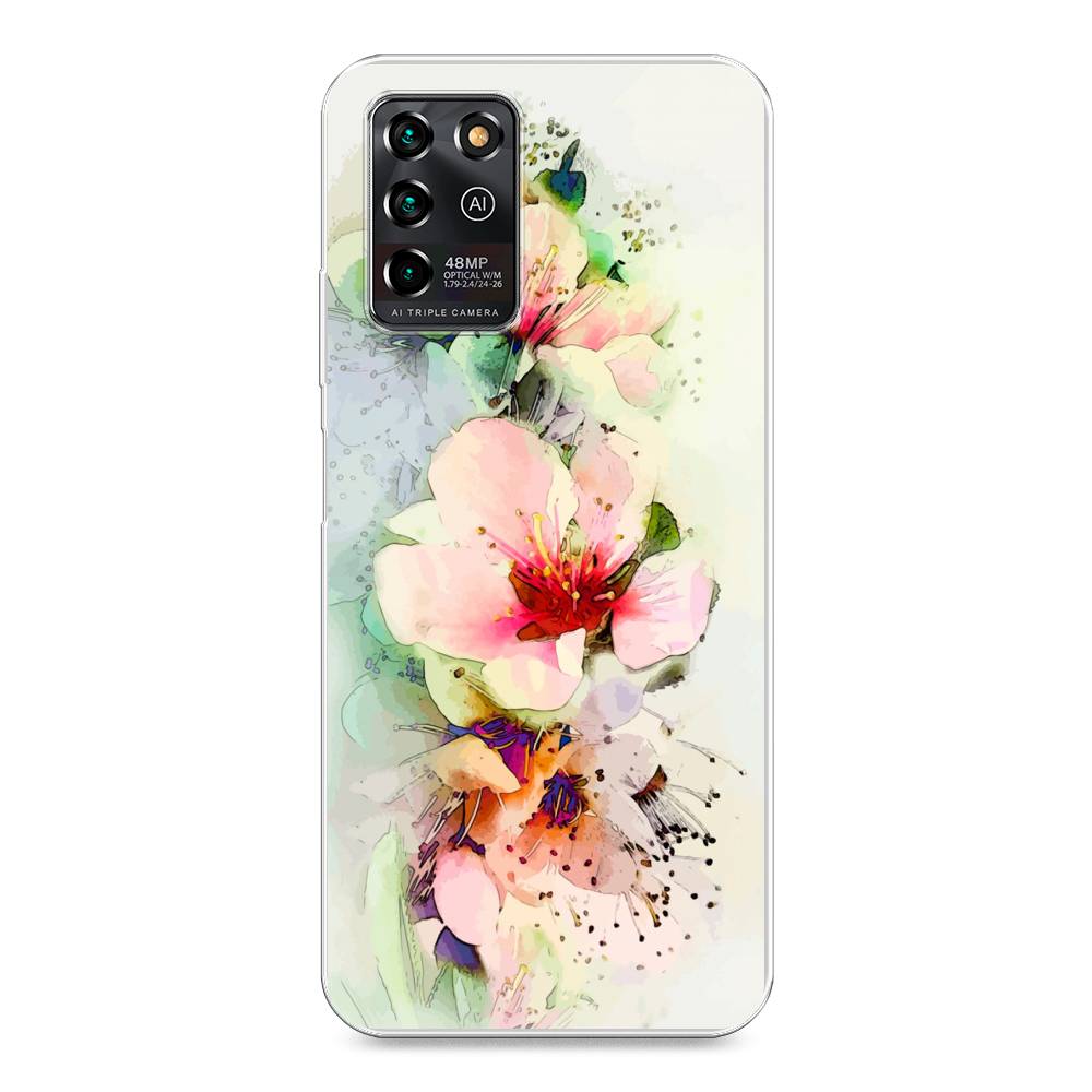 

Чехол для ZTE Blade V30 Vita "Нежные цветы", Зеленый;розовый, 135050-2