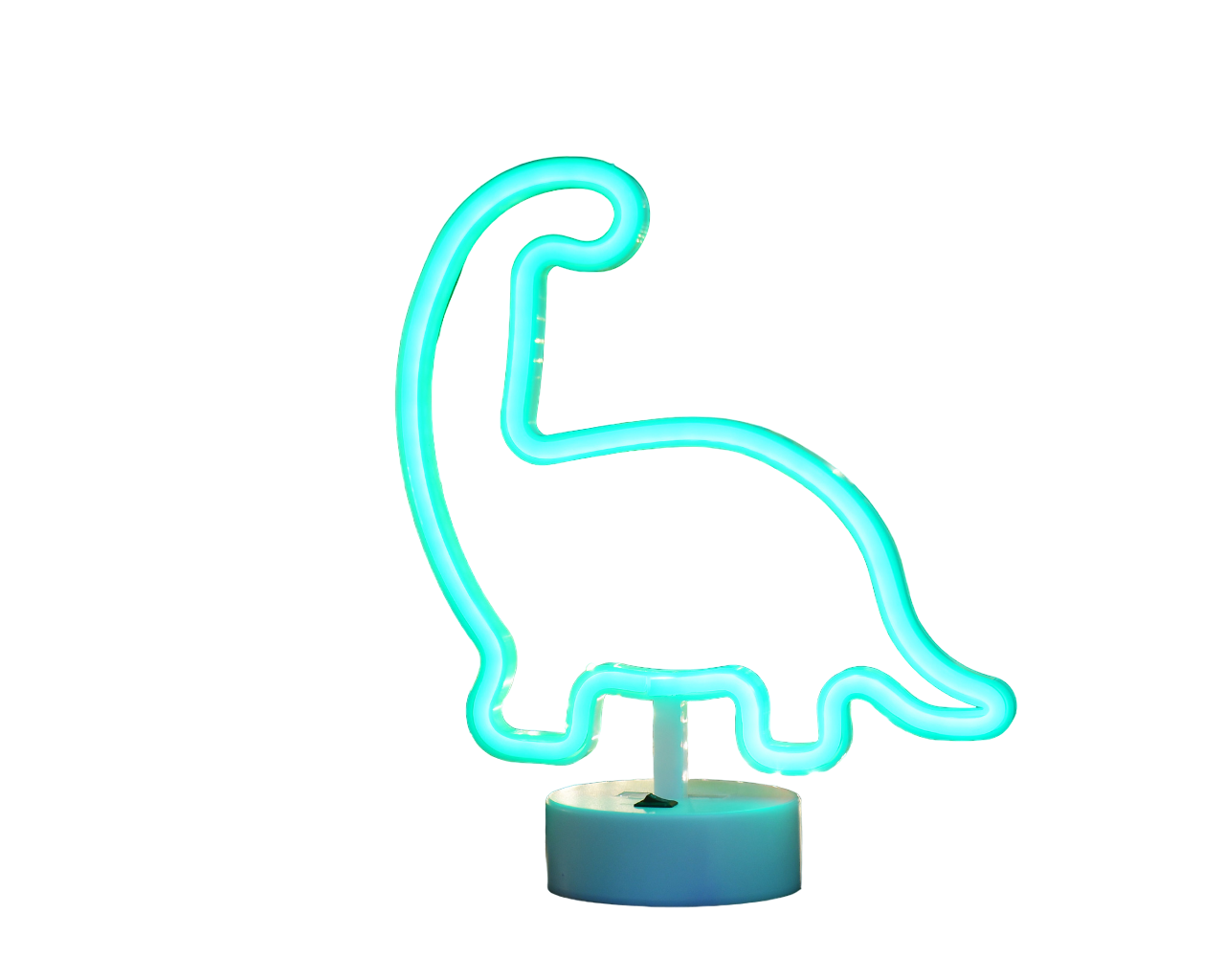 Настольный неоновый светильник Динозавр зелёный DLED