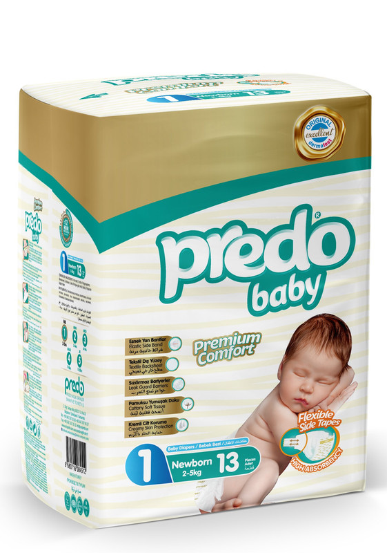 Подгузники PREDO Baby 1 2-5кг 13шт 499₽