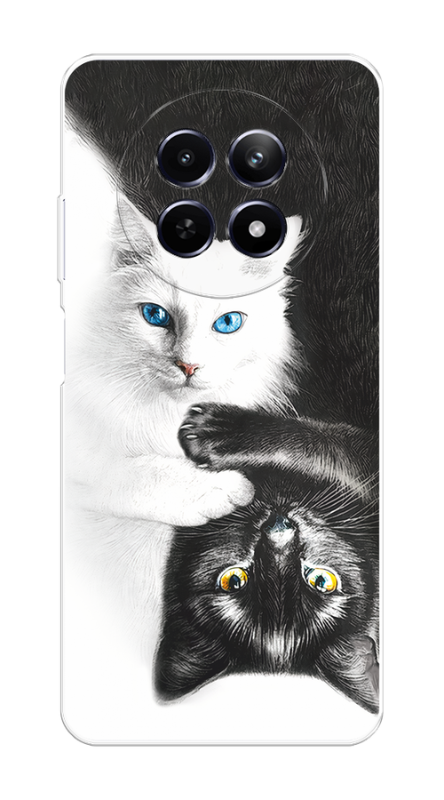 

Чехол на Realme 12 5G "Коты Инь-Янь", Черный;белый;голубой, 2516450-1