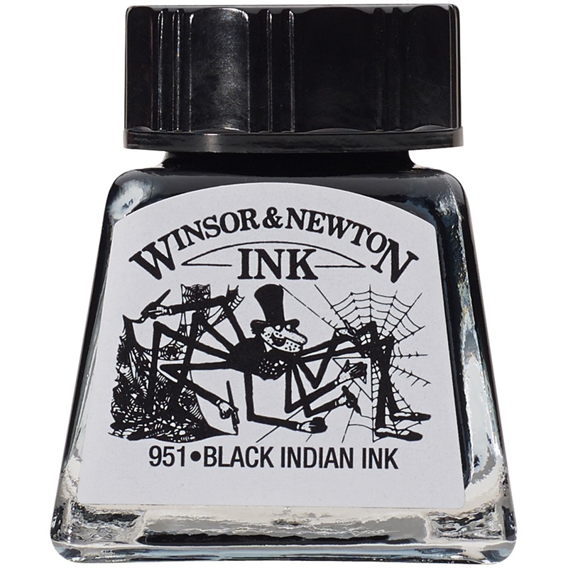 Тушь Winsor&Newton для рисования, черный, стекл. флакон 14мл (1005030), 6шт.
