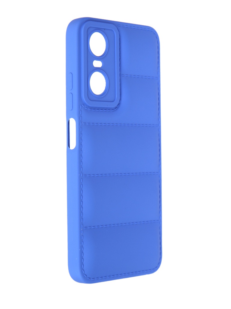 Чехол DF для Tecno Pop 6 Pro Silicone дутый Blue tJacket-06