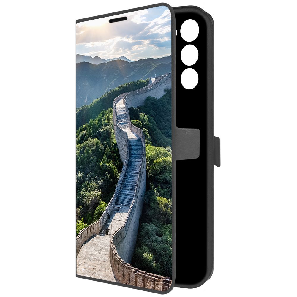 

Чехол-книжка Krutoff Eco Book для TECNO Spark 8C Китай, Великая Стена (черный)