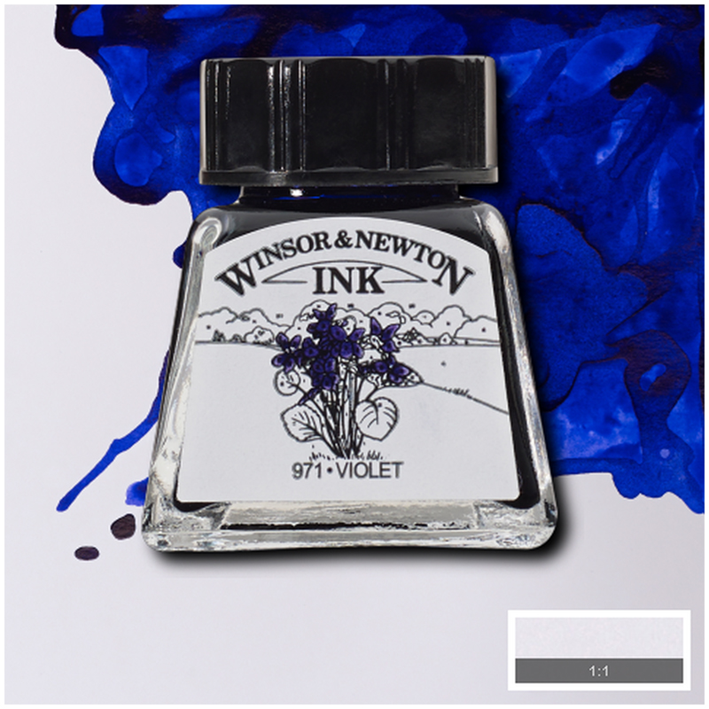 Тушь Winsor&Newton для рисования, фиолетовый , стекл. флакон 14мл (1005688), 6шт.