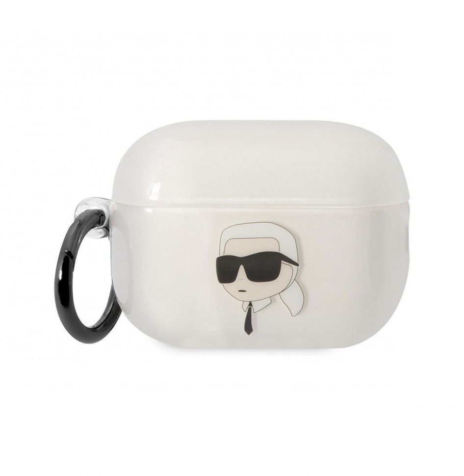 Чехол с карабином Karl Lagerfeld TPU NFT Karl для AirPods Pro 2, Прозрачный