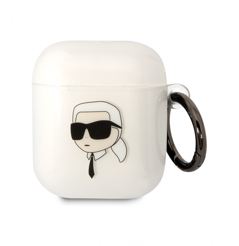 Чехол с карабином Karl Lagerfeld TPU NFT Karl для AirPods 1/2, Прозрачный