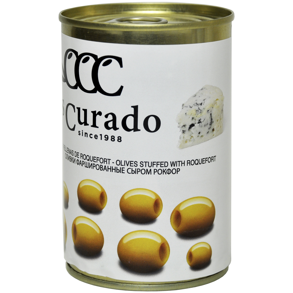 

Оливки фаршированные сыром Рокфор Los Curado 300 г