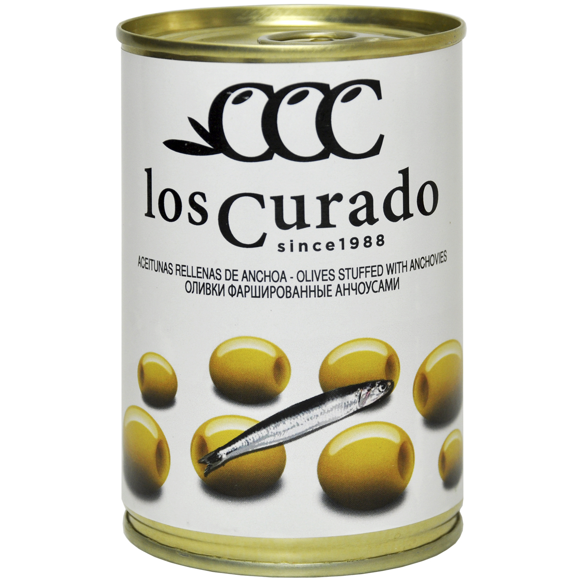 Оливки фаршированные анчоусами Los Curado 300г
