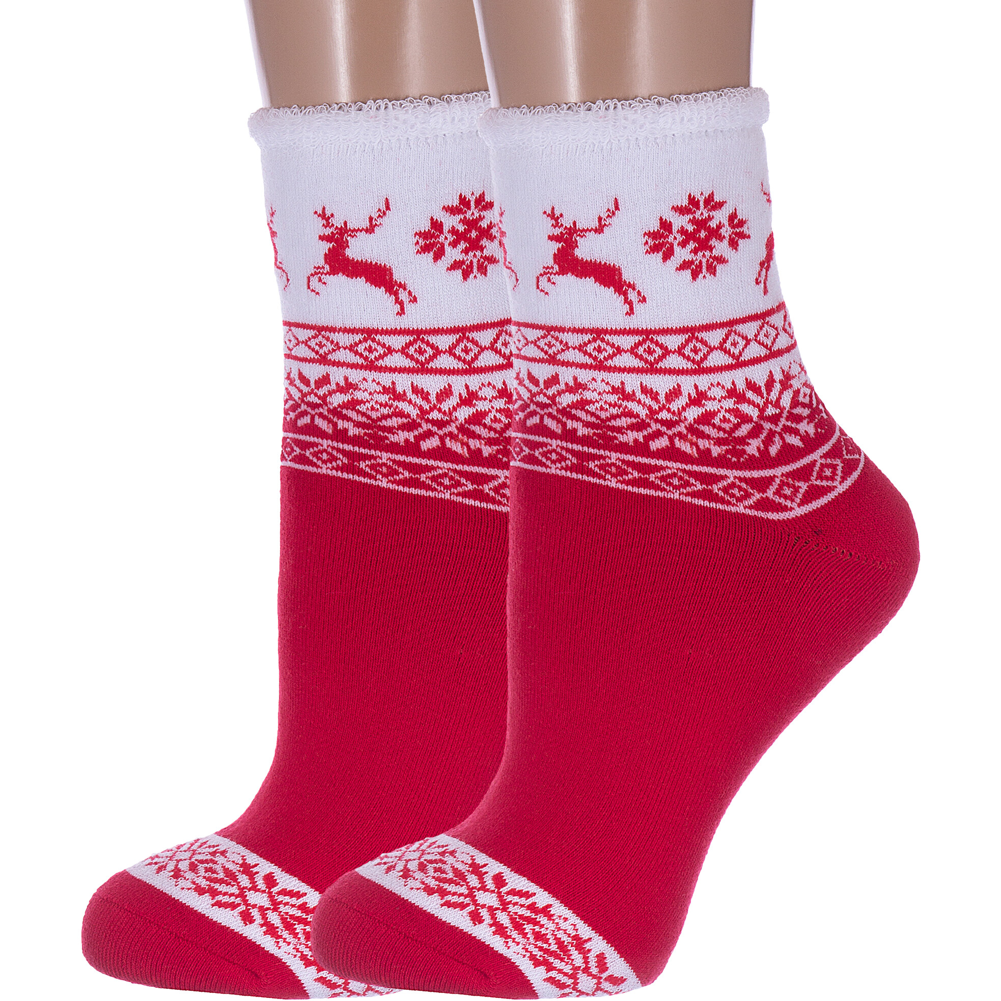 Комплект носков женских Красная Ветка 2-С-671 красных 23-25, 2 шт.