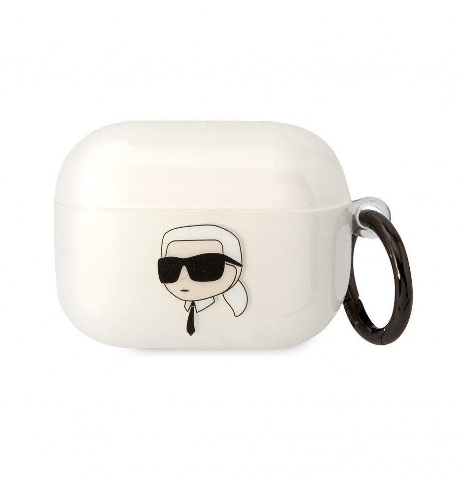 Чехол с карабином Karl Lagerfeld TPU NFT Karl для AirPods Pro, Прозрачный