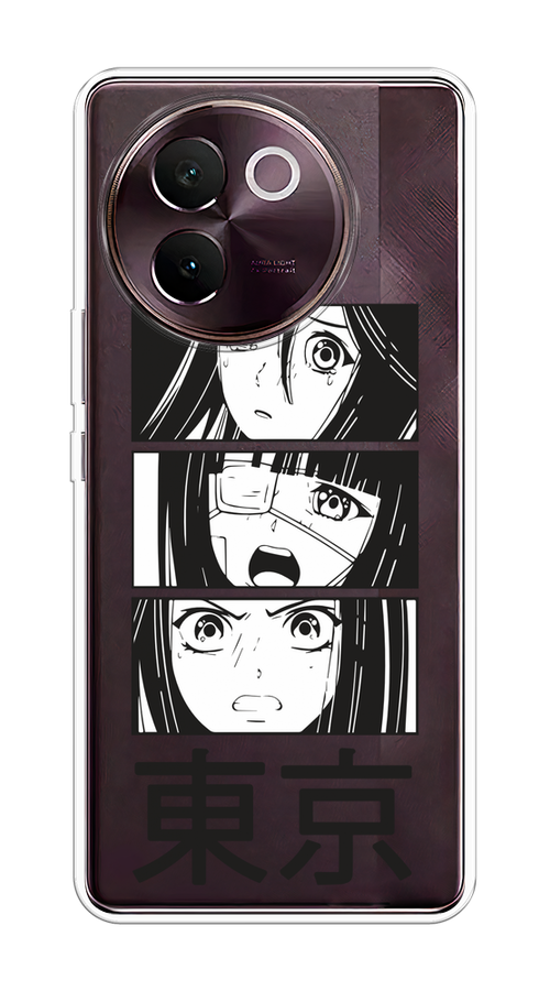 

Чехол на Vivo V30e "Tokyo girls", Белый;черный;прозрачный, 2610550-1