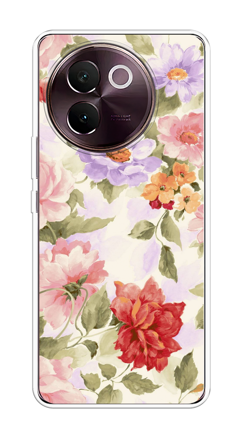 

Чехол на Vivo V30e "Акварельные пионы", Розовый;бежевый, 2610550-1