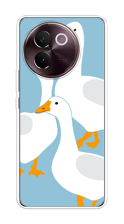 

Чехол на Vivo V30e "Гусиное трио", Голубой;белый;серый;желтый, 2610550-1