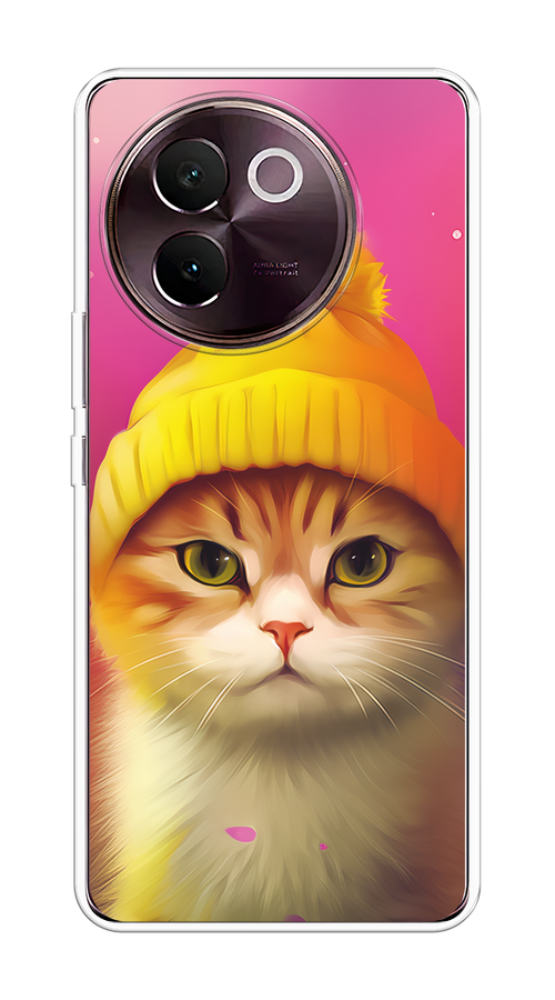 

Чехол на Vivo V30e "Котик в шапочке", Розовый;желтый;бежевый, 2610550-1