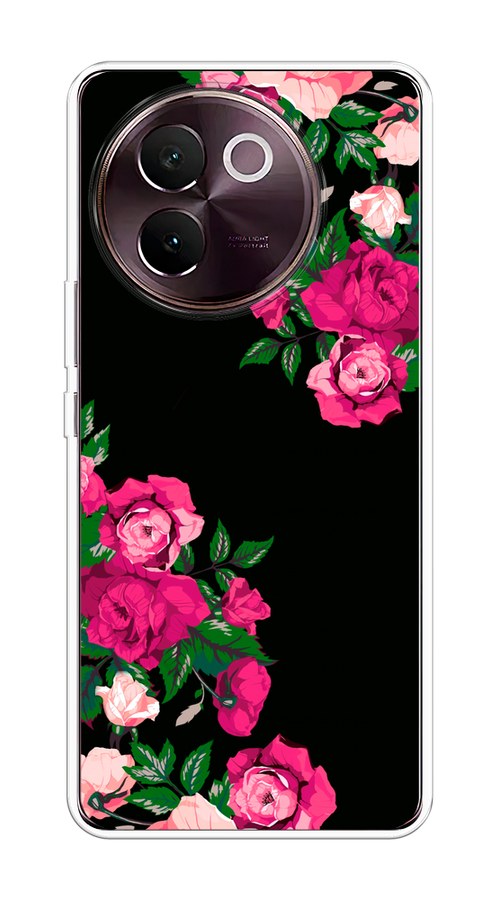 

Чехол на Vivo V30e "Розы фуксия", Черный;розовый;зеленый, 2610550-1