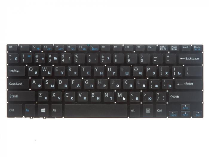 

Клавиатура для ноутбука Sony Vaio VPC-Z, черная без рамки, без подсветки, гор. Enter