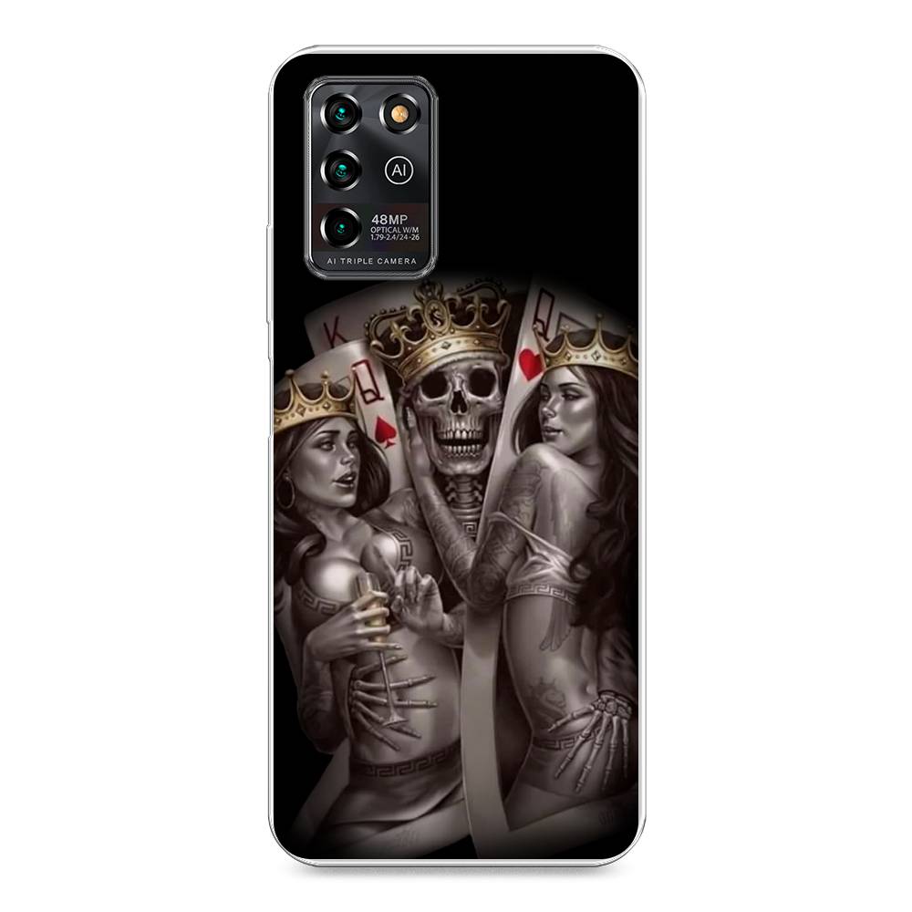 

Чехол для ZTE Blade V30 Vita "Карты король и королевы", Серый;желтый, 135050-6