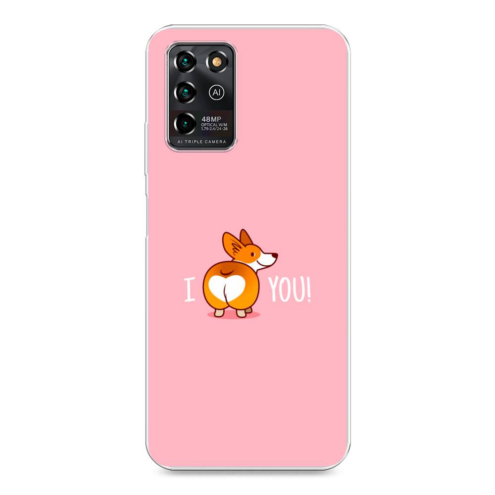 

Чехол для ZTE Blade V30 Vita "Корги I love you", Розовый;коричневый;белый, 135050-1